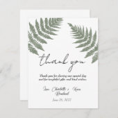Forest Green Ferns bruiloft Dank u Bedankkaart (Voorkant / Achterkant)