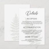 Forest Green Ferns Wedding Details Behuizing Kaart (Voorkant / Achterkant)