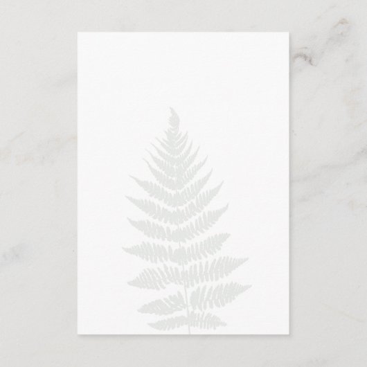 Forest Green Ferns Wedding Details Behuizing Kaart (Achterkant)