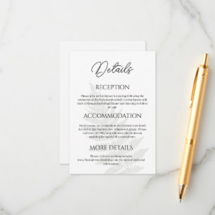Forest Green Ferns Wedding Details Behuizing Kaart