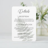 Forest Green Ferns Wedding Details Behuizing Kaart (Staand voorkant)