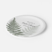 Forest Green Ferns Wedding Papieren Bordje (Gekanteld)