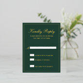 Forest Green Formal Wedding Folie RSVP Card Folie Uitnodiging Briefkaart (Staand Voorkant)