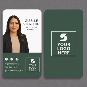 Forest Green Foto Logo Portret Modern Visitekaartje