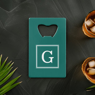 Forest Green Framed Monogram Creditkaart Flessenopener