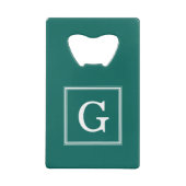 Forest Green Framed Monogram Creditkaart Flessenopener (Achterkant)