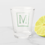 Forest Green Framed Monogram Shot Glas (Achterkant)
