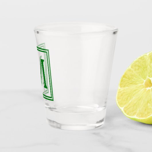Forest Green Framed Monogram Shot Glas (Rechts)