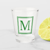 Forest Green Framed Monogram Shot Glas (Voorkant)