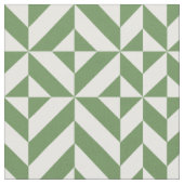 Forest Green Geometric Deco Cube Pattern Stof (Close Up)