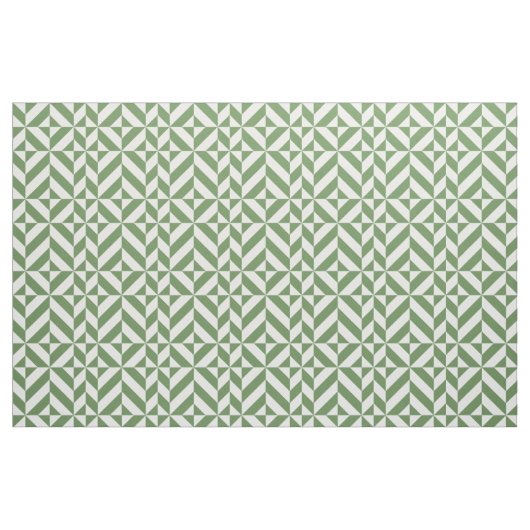 Forest Green Geometric Deco Cube Pattern Stof (Fat Quarter)