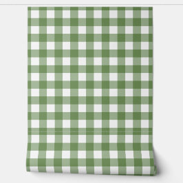 Forest Green Gingham Check Green Buffalo Plaid Behang