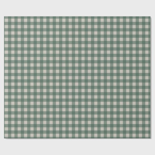 Forest Green Gingham Pattern Cadeaupapier (Vlak)