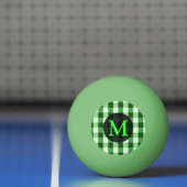 Forest Green Gingham Pattern Personalized Monogram Pingpongbal (Net)