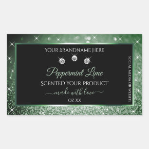 Forest Green Glitter Black Product Label Jewels