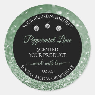Forest Green Glitter Black Product Label Jewels