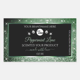 Forest Green Glitter Black Product Labels en Logo