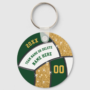 Forest Green, Gold Cheap Cute, Volleyball Goodies Sleutelhanger