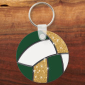 Forest Green, Gold Cheap Cute, Volleyball Goodies Sleutelhanger (Achterkant)