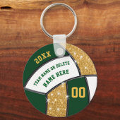 Forest Green, Gold Cheap Cute, Volleyball Goodies Sleutelhanger (Voorkant)