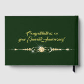 Forest Green Gold Foil Jubileum Gastenboek (Achterkant)