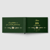 Forest Green Gold Foil Jubileum Gastenboek (Volledig)