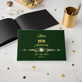 Forest Green Gold Foil Jubileum Gastenboek