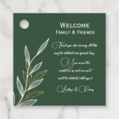 Forest Green Gold Leaf Gift Label (Voorkant)