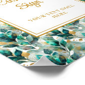 Forest Green Gold Leaves Custom Poster (Hoek)
