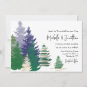 Forest Green Gold Pine Trees Christelijk Wedding Kaart (Voorkant)