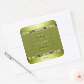 Forest Green Gold Product Labels Glitter Borders (Envelop)