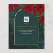 Forest Green Gold RED Roses Winter BEWAREN DATUM Flyer (Achterkant)