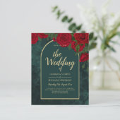 Forest Green Gold RED Roses Winter Wedding (Staand voorkant)