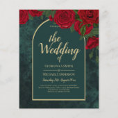 Forest Green Gold RED Roses Winter Wedding (Voorkant)