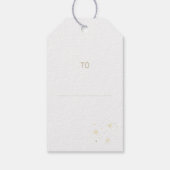 Forest Green Gold Stars Christmas Family Name Cadeaulabel (Achterkant)