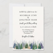 Forest Green Gold Trees Minimal Christelijk Weddin Kaart (Voorkant)