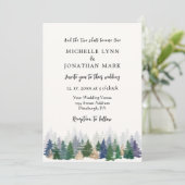 Forest Green Gold Trees Minimal Christelijk Weddin Kaart (Staand voorkant)