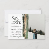 Forest Green Golden Brush Photo Save the Date Aankondiging (Voorkant)