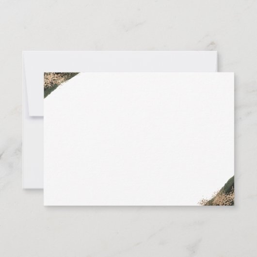 Forest Green Golden Brush Photo Save the Date Aankondiging (Achterkant)