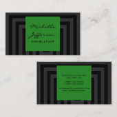 Forest green Gray Chic Contemmodern Visitekaartje (Voorkant / Achterkant)