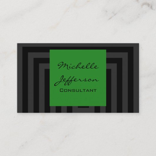 Forest green Gray Chic Contemmodern Visitekaartje (Voorkant)