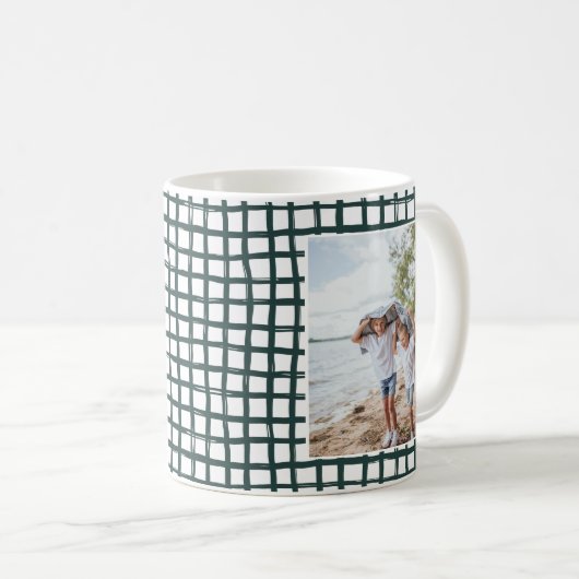 Forest Green Hand Drawn Pset Pattern 2 Foto Koffiemok (Voorkant rechts)