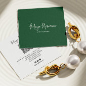 FOREST GREEN HANDTEKENING Moderne Minimale QR-code Vierkante Visitekaartje