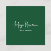 FOREST GREEN HANDTEKENING Moderne Minimale QR-code Vierkante Visitekaartje (Voorkant)