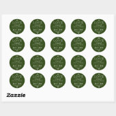 Forest Green Hearts Love is Sweet Wedding Favor Ronde Sticker (Vel)