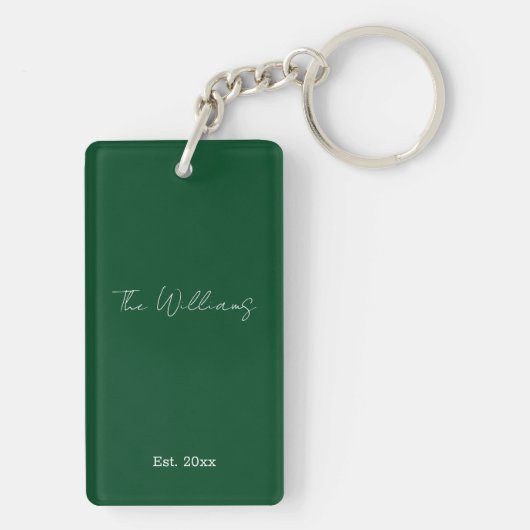 Forest Green Home Sweet Home Aangepaste naam Jaar Sleutelhanger (achterkant)