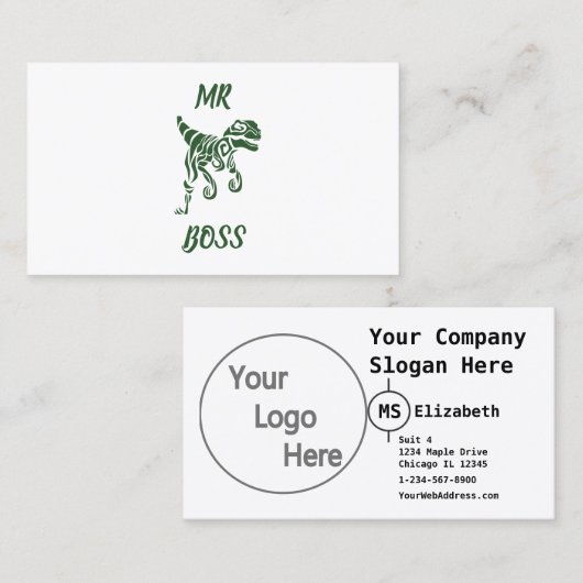 Forest Green Hunter Raptor Visitekaartje (Voorkant / Achterkant)