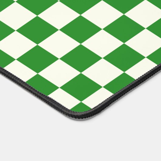 Forest Green & Ivory Square Style Pattern Bureaumat (Hoek)