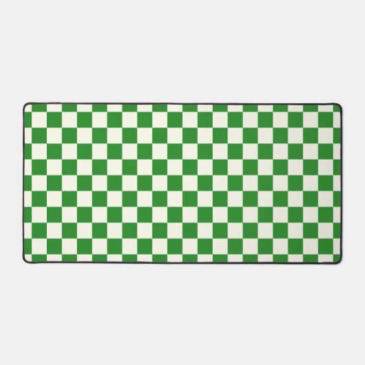 Forest Green & Ivory Square Style Pattern Bureaumat (Voorkant)
