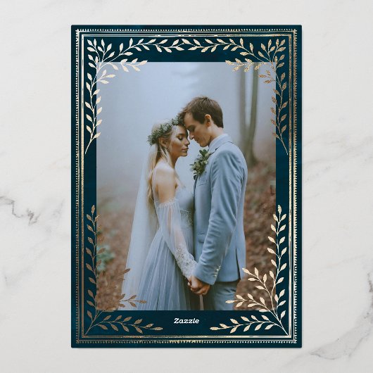 Forest Green Ivy Ornament bruiloft uitnodiging (Achterkant)